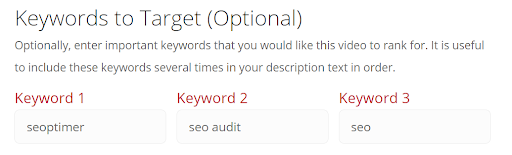 Keywords to target